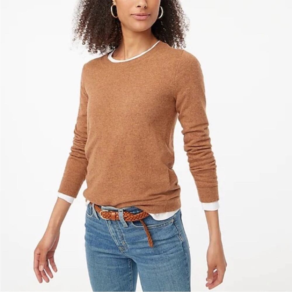J Crew Teddie Sweater Crewneck Camel Color